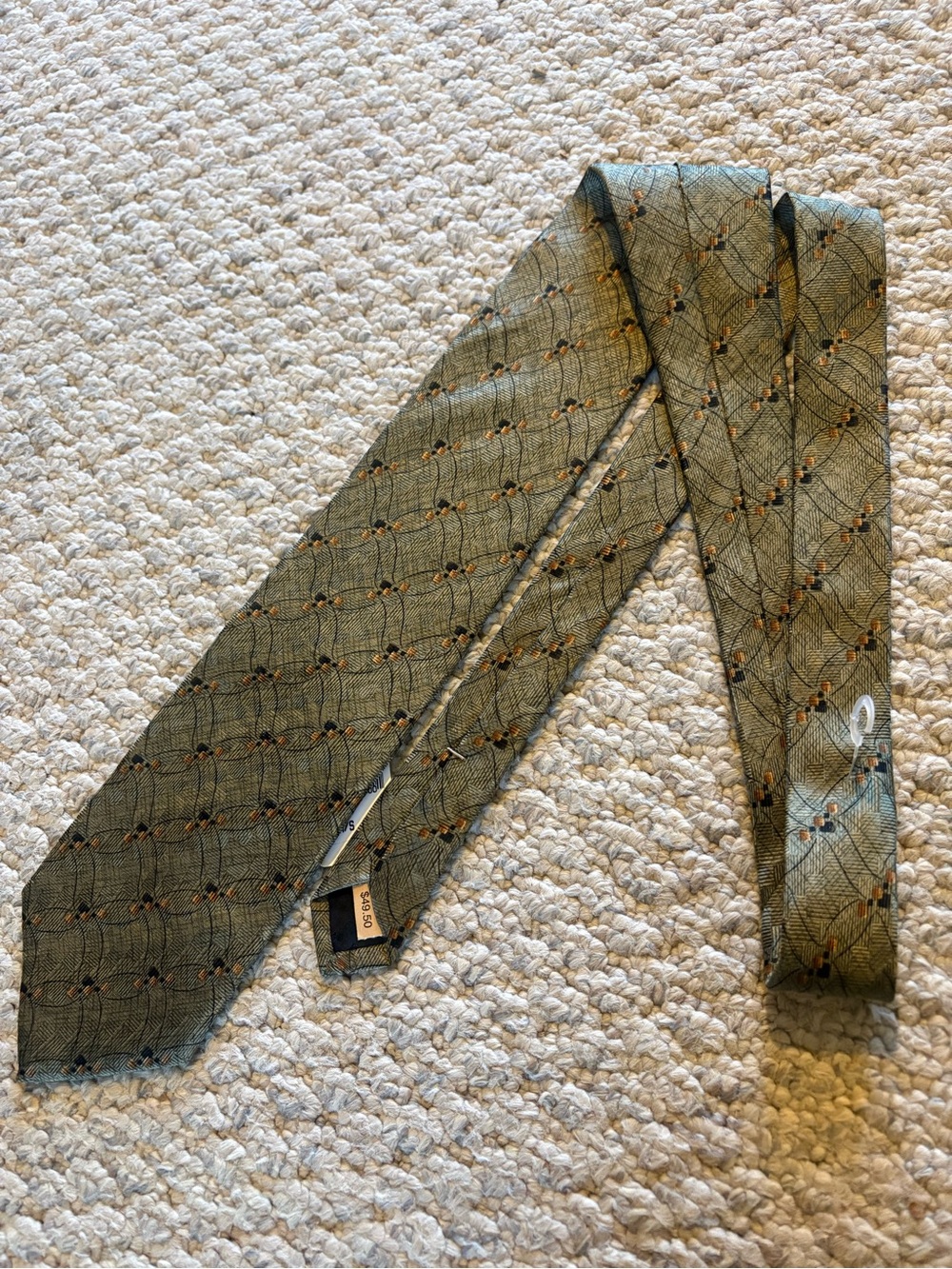 Refined Green Patterned Men's UI Tie